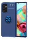 Mey İthalat®  Samsung Galaxy A72 Kılıf Range Yüzüklü Silikon - Mavi