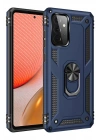 Mey İthalat®  Samsung Galaxy A72 Kılıf Sofya Yüzüklü Silikon Kapak - Lacivert