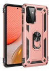 Mey İthalat®  Samsung Galaxy A72 Kılıf Sofya Yüzüklü Silikon Kapak - Rose