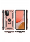 Mey İthalat®  Samsung Galaxy A72 Kılıf Sofya Yüzüklü Silikon Kapak - Rose