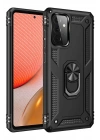 Mey İthalat®  Samsung Galaxy A72 Kılıf Sofya Yüzüklü Silikon Kapak - Siyah