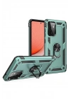 Mey İthalat®  Samsung Galaxy A72 Kılıf Sofya Yüzüklü Silikon Kapak - Yeşil