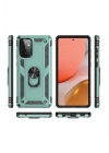 Mey İthalat®  Samsung Galaxy A72 Kılıf Sofya Yüzüklü Silikon Kapak - Yeşil
