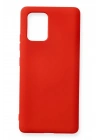 Mey İthalat®  Samsung Galaxy A91 / S10 Lite Kılıf Nano içi Kadife Silikon - Kırmızı