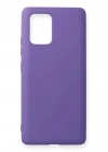 Mey İthalat®  Samsung Galaxy A91 / S10 Lite Kılıf Nano içi Kadife Silikon - Mor