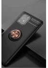 Mey İthalat®  Samsung Galaxy A91 / S10 Lite Kılıf Range Yüzüklü Silikon - Siyah-Gold