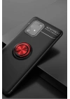 Mey İthalat®  Samsung Galaxy A91 / S10 Lite Kılıf Range Yüzüklü Silikon - Siyah-Kırmızı