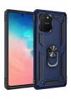 Mey İthalat®  Samsung Galaxy A91 / S10 Lite Kılıf Sofya Yüzüklü Silikon Kapak - Lacivert
