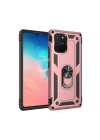 Mey İthalat®  Samsung Galaxy A91 / S10 Lite Kılıf Sofya Yüzüklü Silikon Kapak - Rose