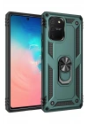 Mey İthalat®  Samsung Galaxy A91 / S10 Lite Kılıf Sofya Yüzüklü Silikon Kapak - Yeşil