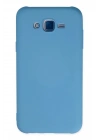 Mey İthalat®  Samsung Galaxy J7 Kılıf Nano içi Kadife Silikon - Mavi
