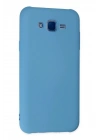 Mey İthalat®  Samsung Galaxy J7 Kılıf Nano içi Kadife Silikon - Mavi