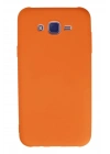 Mey İthalat®  Samsung Galaxy J7 Kılıf Nano içi Kadife Silikon - Turuncu
