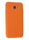 Mey İthalat®  Samsung Galaxy J7 Kılıf Nano içi Kadife Silikon - Turuncu