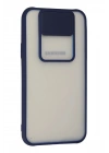 Mey İthalat®  Samsung Galaxy J7 Kılıf Palm Buzlu Kamera Sürgülü Silikon - Lacivert