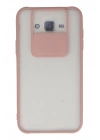 Mey İthalat®  Samsung Galaxy J7 Kılıf Palm Buzlu Kamera Sürgülü Silikon - Pembe