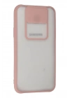 Mey İthalat®  Samsung Galaxy J7 Kılıf Palm Buzlu Kamera Sürgülü Silikon - Pembe