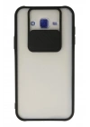 Mey İthalat®  Samsung Galaxy J7 Kılıf Palm Buzlu Kamera Sürgülü Silikon - Siyah