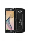 Mey İthalat®  Samsung Galaxy J7 Kılıf Sofya Yüzüklü Silikon Kapak - Siyah