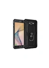 Mey İthalat®  Samsung Galaxy J7 Kılıf Sofya Yüzüklü Silikon Kapak - Siyah