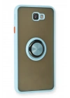 Mey İthalat®  Samsung Galaxy J7 Prime Kılıf Montreal Yüzüklü Silikon Kapak - Buz Mavi
