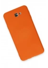 Mey İthalat®  Samsung Galaxy J7 Prime Kılıf Nano içi Kadife Silikon - Turuncu