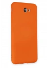 Mey İthalat®  Samsung Galaxy J7 Prime Kılıf Nano içi Kadife Silikon - Turuncu
