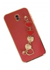 Mey İthalat®  Samsung Galaxy J7 Pro / J730 Kılıf Esila Silikon - Kırmızı