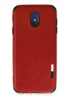 Mey İthalat®  Samsung Galaxy J7 Pro / J730 Kılıf Loop Deri Silikon - Kırmızı