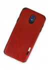 Mey İthalat®  Samsung Galaxy J7 Pro / J730 Kılıf Loop Deri Silikon - Kırmızı