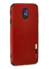 Mey İthalat®  Samsung Galaxy J7 Pro / J730 Kılıf Loop Deri Silikon - Kırmızı