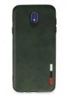 Mey İthalat®  Samsung Galaxy J7 Pro / J730 Kılıf Loop Deri Silikon - Yeşil