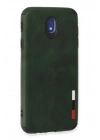 Mey İthalat®  Samsung Galaxy J7 Pro / J730 Kılıf Loop Deri Silikon - Yeşil