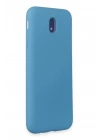 Mey İthalat®  Samsung Galaxy J7 Pro / J730 Kılıf Nano içi Kadife Silikon - Mavi