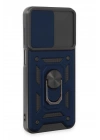 Mey İthalat®  Samsung Galaxy M14 5G Kılıf Pars Lens Yüzüklü Silikon - Lacivert