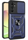 Mey İthalat®  Samsung Galaxy M15 Kılıf Pars Lens Yüzüklü Silikon - Lacivert