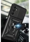 Mey İthalat®  Samsung Galaxy M15 Kılıf Pars Lens Yüzüklü Silikon - Siyah
