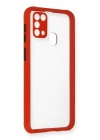 Mey İthalat®  Samsung Galaxy M31 Kılıf Miami Şeffaf Silikon - Kırmızı