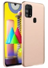 Mey İthalat®  Samsung Galaxy M31 Kılıf Nano içi Kadife Silikon - Pudra