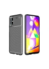 Mey İthalat®  Samsung Galaxy M31S Kılıf Auto Focus Karbon Kapak - Siyah