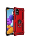 Mey İthalat®  Samsung Galaxy M31S Kılıf Sofya Yüzüklü Silikon Kapak - Kırmızı