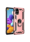 Mey İthalat®  Samsung Galaxy M31S Kılıf Sofya Yüzüklü Silikon Kapak - Rose