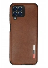 Mey İthalat®  Samsung Galaxy M33 Kılıf Loop Deri Silikon - Kahverengi