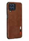 Mey İthalat®  Samsung Galaxy M33 Kılıf Loop Deri Silikon - Kahverengi