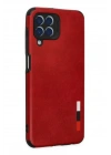 Mey İthalat®  Samsung Galaxy M33 Kılıf Loop Deri Silikon - Kırmızı