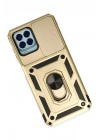 Mey İthalat®  Samsung Galaxy M33 Kılıf Pars Lens Yüzüklü Silikon - Gold