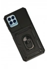 Mey İthalat®  Samsung Galaxy M33 Kılıf Pars Lens Yüzüklü Silikon - Siyah