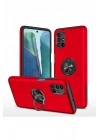 Mey İthalat®  Samsung Galaxy M51 Kılıf Elit Yüzüklü Kapak - Kırmızı