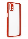Mey İthalat®  Samsung Galaxy M51 Kılıf Miami Şeffaf Silikon - Kırmızı