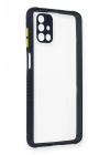 Mey İthalat®  Samsung Galaxy M51 Kılıf Miami Şeffaf Silikon - Lacivert